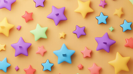 Concept of review aggregator website with stars and text bubbles showing customer ratings in organized layout