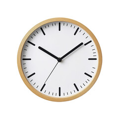 Modern minimalist black and white clock on white wall