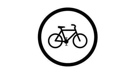 Fototapeta premium simple black bicycle icon in a circle perfect for cycling apps website design and ecofriendly branding projects