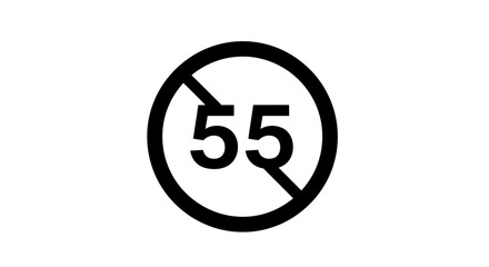 speed limit prohibition sign graphic for road safety transportation and driving regulations clear bold icon for website app or print design