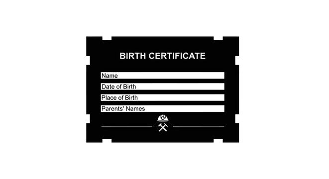 blank miningthemed birth certificate template perfect for commemorating a childs arrival into a family with mining heritage