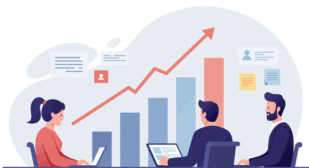 Business Team Analyzing Growth Chart and Data.