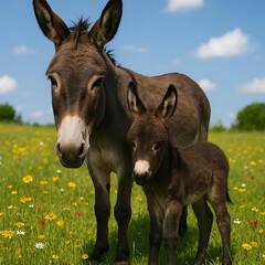 Fototapeta premium Donkey isolated on white background