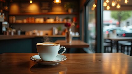 Latte art in a cozy cafe.