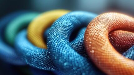 Interwoven Rings of Color: A Symphony of Texture and Hue