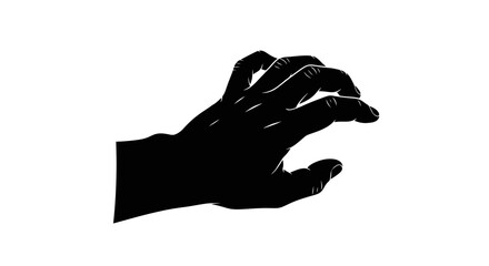 silhouette of a hand gently holding or presenting something small perfect for minimalist designs app interfaces and conceptual art projects