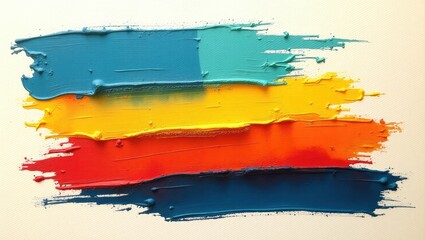 Colorful paint strokes on a light background.