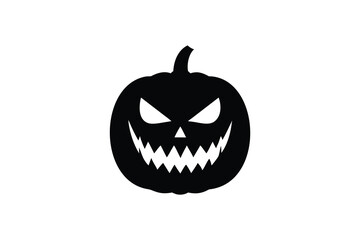 Fototapeta premium Scary halloween jack o lantern silhouette isolated on white background