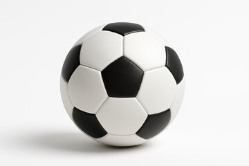 Naklejka premium Classic black and white soccer ball isolated on white background perfect for sports design and football content