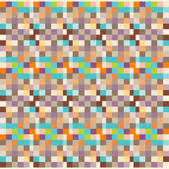 Fototapeta premium A captivating pixel-style mosaic composed of small, colorful squares arranged in a symmetrical grid