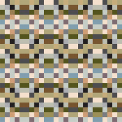 A captivating pixel-style mosaic composed of small, colorful squares arranged in a symmetrical grid