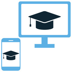 Edu platform icon vector for online learning, remote education, and e-learning. Perfect for illustrating digital classrooms, academic courses, and educational websites.