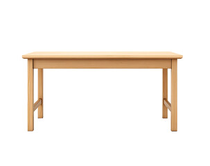 Simple light-brown rectangular table, front view