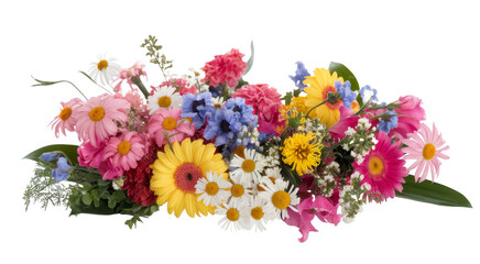 colorful flower bouquet on white background.