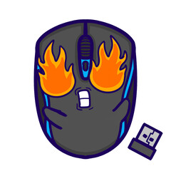 Sticker Kawaii Cute Wireless Mouse Character with Expressions