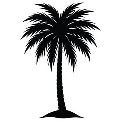 Obraz premium Black silhouette of a palm tree white tropical