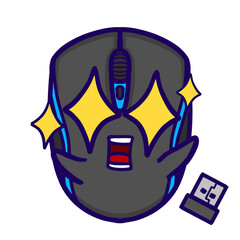 Sticker Kawaii Cute Wireless Mouse Character with Expressions