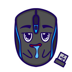 Sticker Kawaii Cute Wireless Mouse Character with Expressions