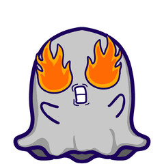 Sticker Kawaii Halloween Event - Cute Ghost Character with Expressions
