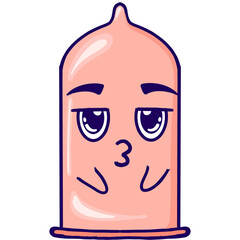 Sticker Kawaii Cute Rocket Character with Expressions