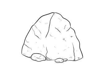 stone digital illustration drawing white background