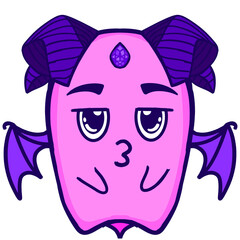 Sticker Kawaii Halloween Event - Cute Pink Demon Character with Expressions