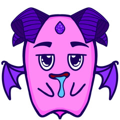 Sticker Kawaii Halloween Event - Cute Pink Demon Character with Expressions