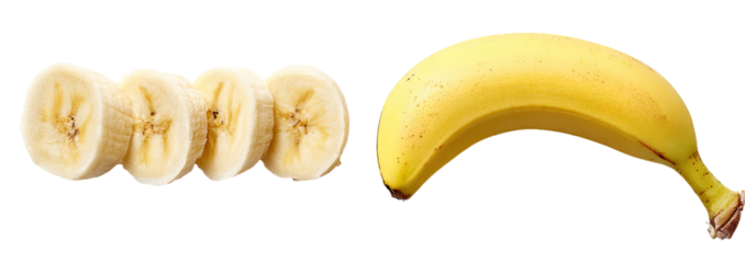 Sliced and whole banana