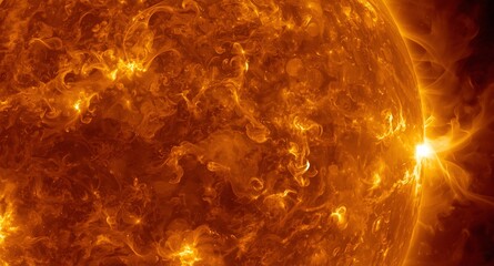 high-resolution image of sun corona with solar flares and dynamic energy patterns