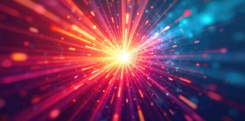Dynamic starburst effect with vibrant colors radiating outwards, creating a blurred, energetic, abstract design Ideal for backgrounds, overlays, or graphic design elements , burst, streaks, light