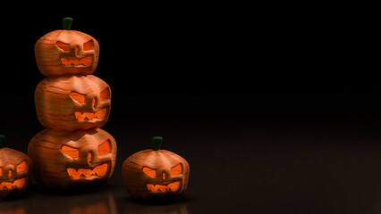 The Pumpkin Jack for Halloween orHoliday concept 3d Rendering.