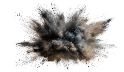 Exploding powder cloud, dark colors