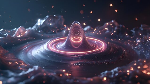 Futuristic Cosmic Abstract Neon Galaxy Vortex with Glowing Lights