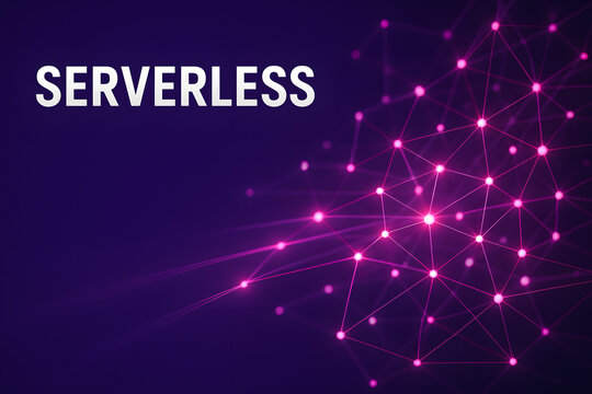 Decentralized Network with Glowing Magenta Nodes for Blockchain Technology