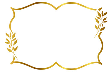 Gold vintage badge frame with leaf vector for timeless quality, natural products, and eco-friendly brands. This design is perfect for illustrating organic, sustainable, and handcrafted goods