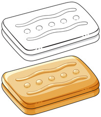 Vector Illustration of Soap Bar with Decorative Patterns