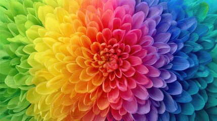 Close-up view of a flower with a rainbow gradient.