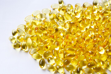 Softgel capsules of Vitamin D3 supplements, commonly used to support bone health, immunity, and overall wellness.