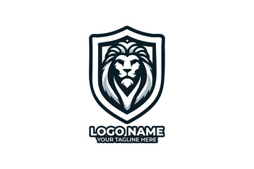 Royal Lion Emblem Shield Design