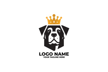 Dog King Flat Design Logo