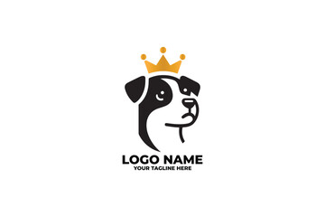 Minimalist Crowned Puppy Icon Logo