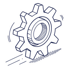 Minimal settings gear icon, outlined style generated by ai