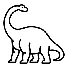 Brachiosaurus icon, symbolizing prehistoric dinosaur and Jurassic era. © LeWen