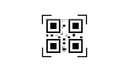 QR code with scan icon isolated animation .Scan qr code icon, scanning code sign. Code scanner icon animation. - Powered by Adobe