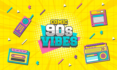 comic retro 90s background theme