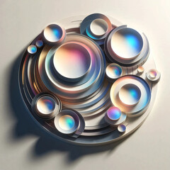 Circular Prism Shadow Overlay with Rainbow Gradients