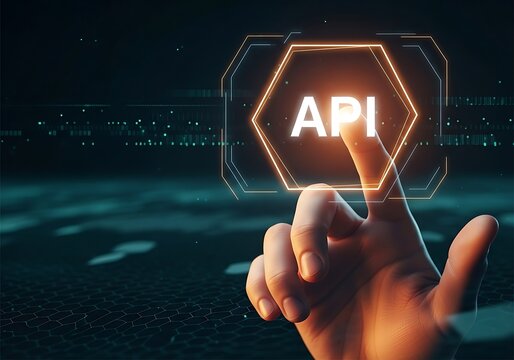 API Integration and Development Modern Technology Concept with a Finger Touching a Digital Interface Highlighting Connectivity and Software Solutions