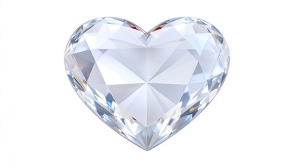 A brilliant, heart-shaped gemstone, facets gleaming
