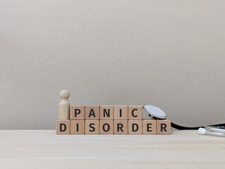 stethoscope with text Panic Disorder Awareness and Diagnosis. medical concept