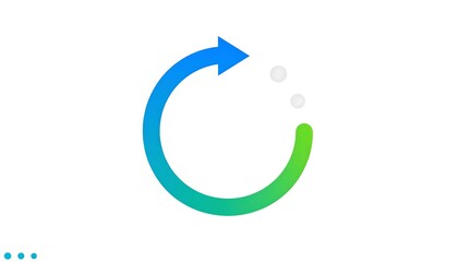 Circular gradient arrow with loading dots